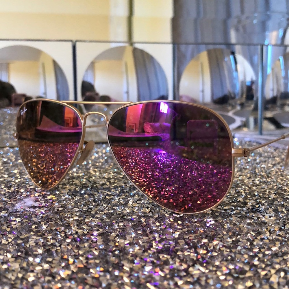 Purple Aviator Ray Bans